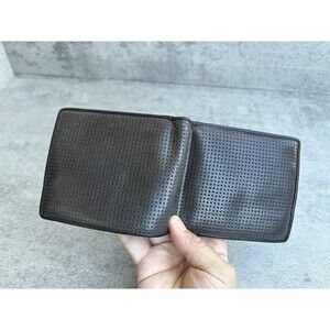 All Saint Men’s Guinue Leather Perforated Wallet Brown